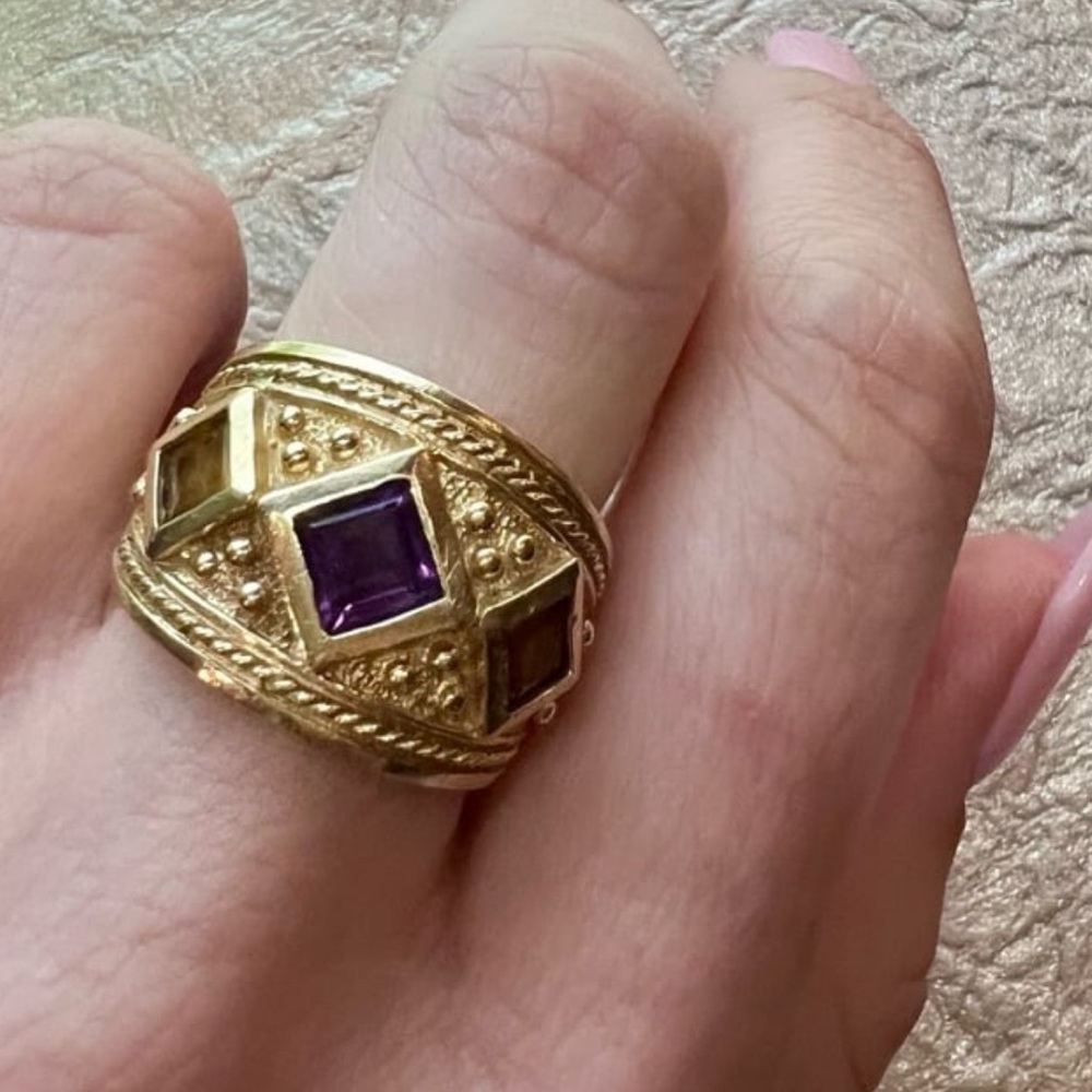 Vintage Art Deco Ornate Solid 10k Gold Stunning S… - image 4